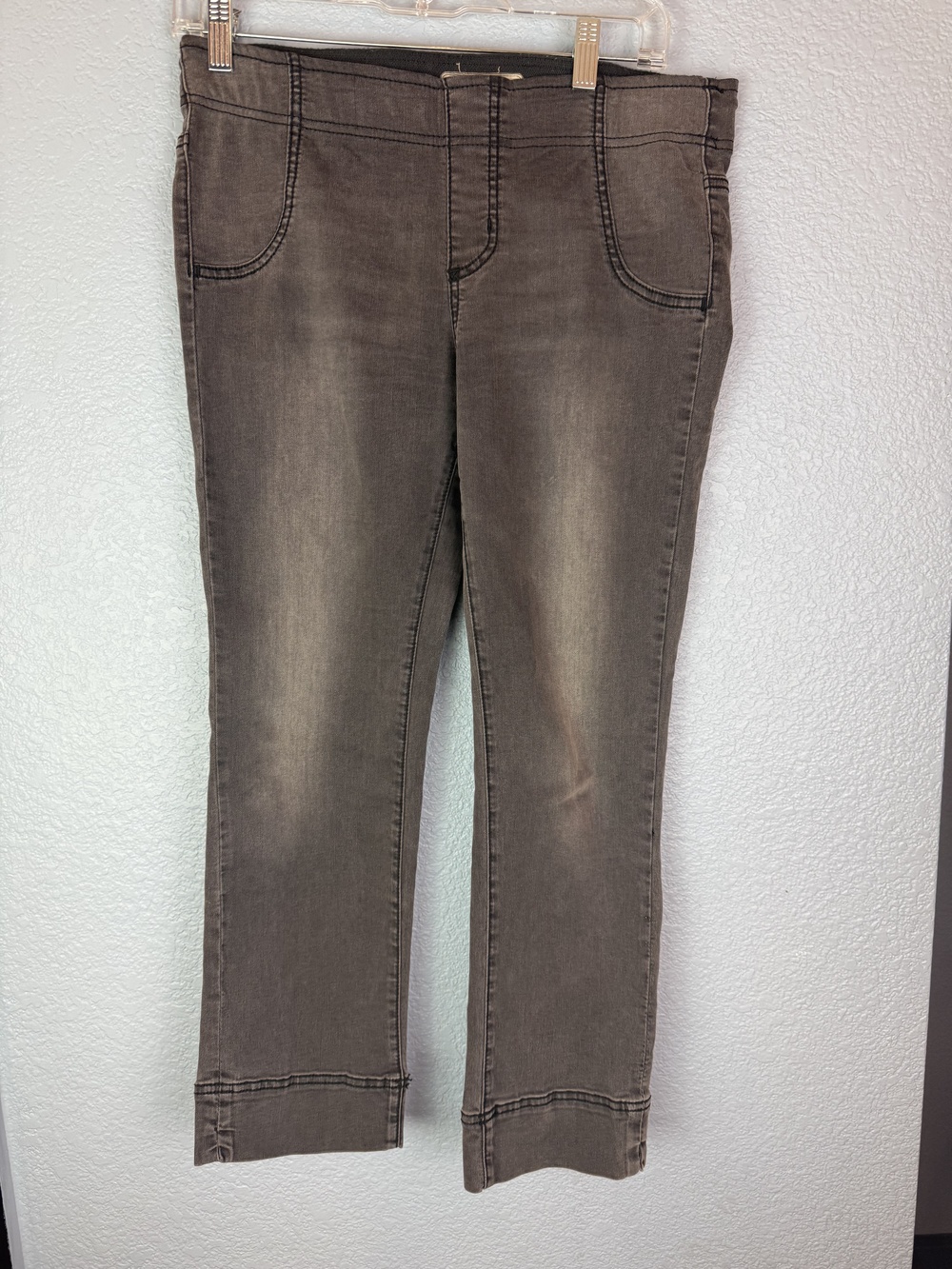 Free People Pants Womens 30 Cropped Stretch Denim Casual Boho Raw Hem Jeans